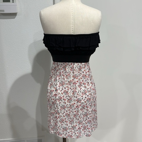 PZ Apparel Strapless Ruffle Top Floral Print Lightweight Cotton Mini Dress - L - Picture 4 of 11